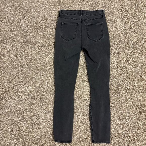 L'AGENCE Margot High Rise Distressed Skinny Washed Black Jeans 25 - Picture 6 of 11